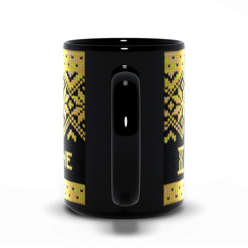 Black Snowflake Handpainted Yarn Mug